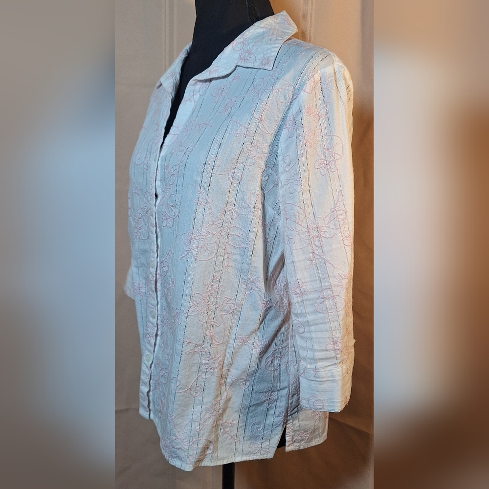 Vintage Classic Elements White Button-Down Shirt … - image 3